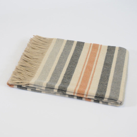 Lambswool & Cashmere Terracotta wool throw - Urban Wool