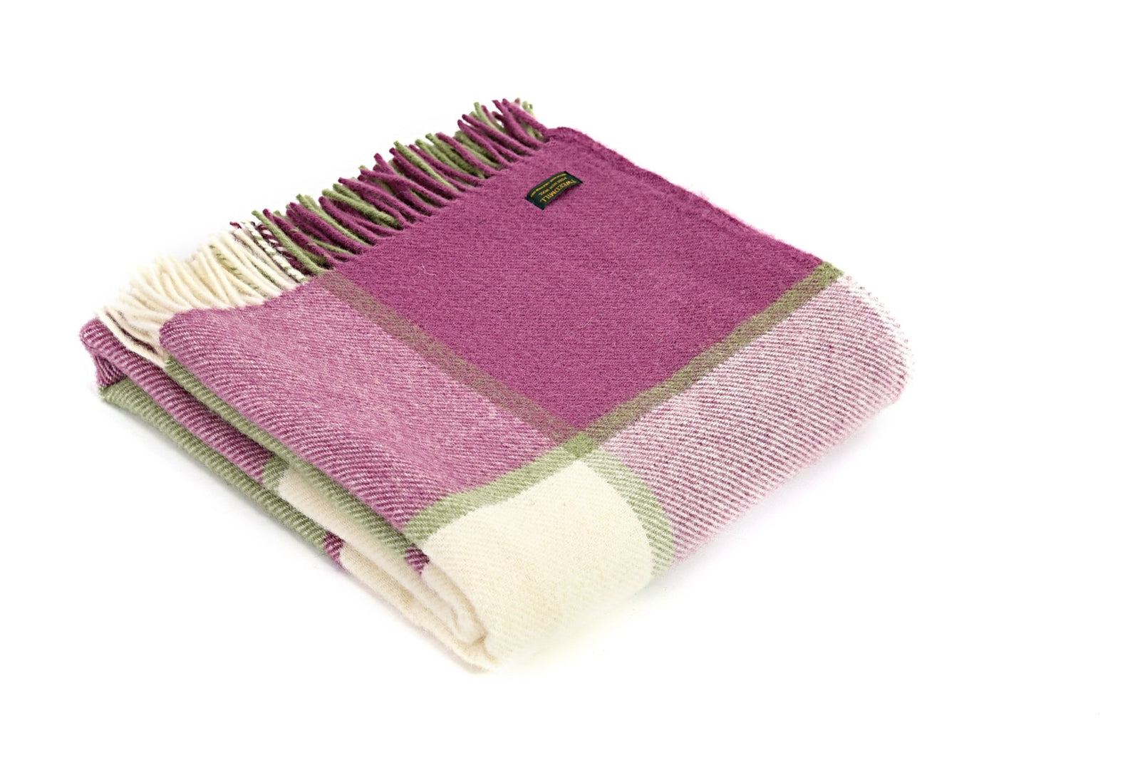 Tweedmill Block Check Raspberry pure wool throw - Urban Wool