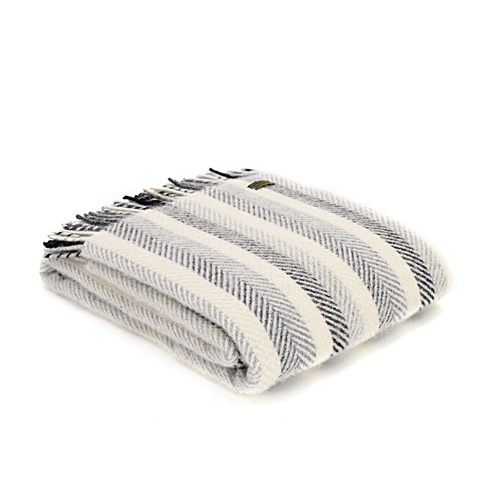 Tweedmill Monchrome Stripe wool throw - Urban Wool